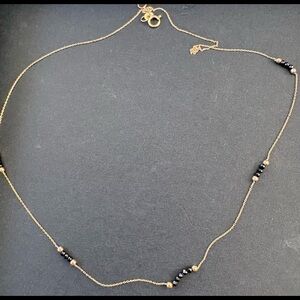 10kt gold necklace with black crystals!!